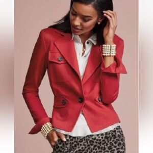 NWOT CAbi The Little Red Jacket Ponte Knit Blazer